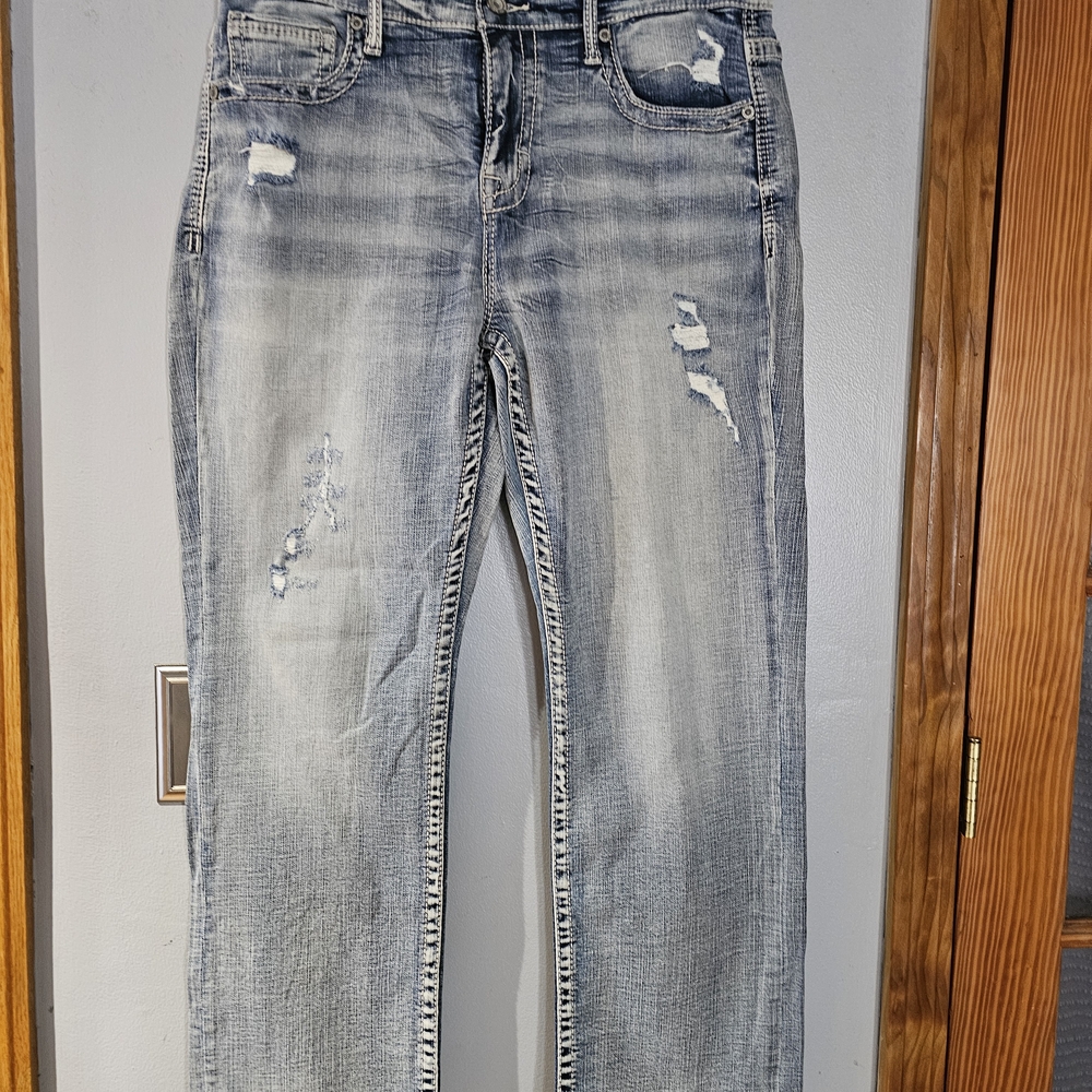 BKE Men's Skinny Jeans - Distressed Gray